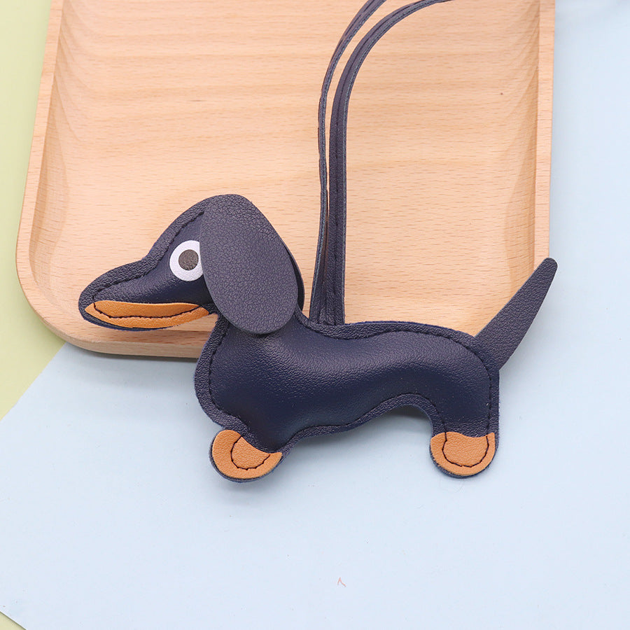 Sausage dog bag charm