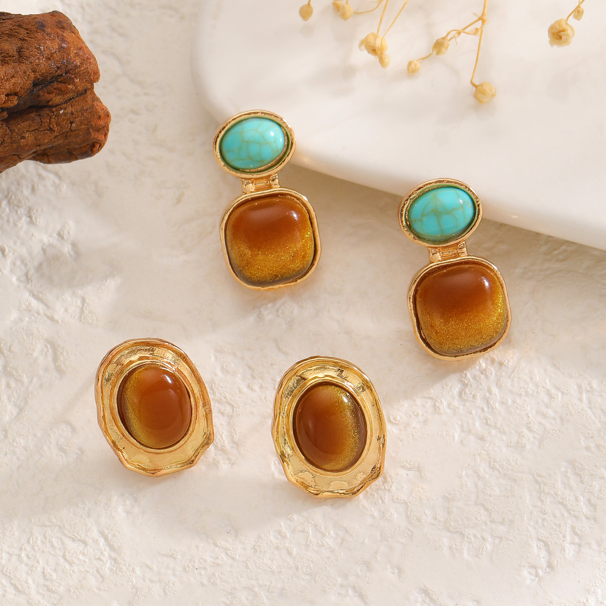 Amber Statement Earrings