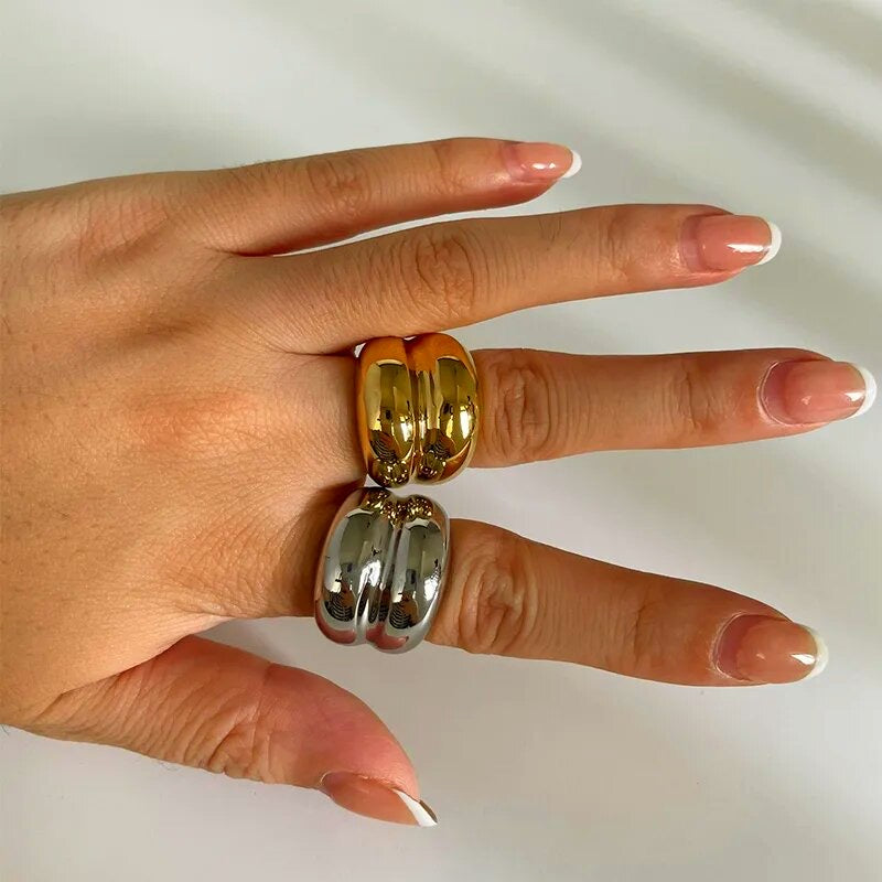 Double Stacked Statement Ring (Gold)