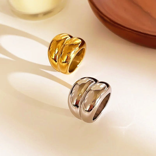 Double Stacked Statement Ring (Silver)