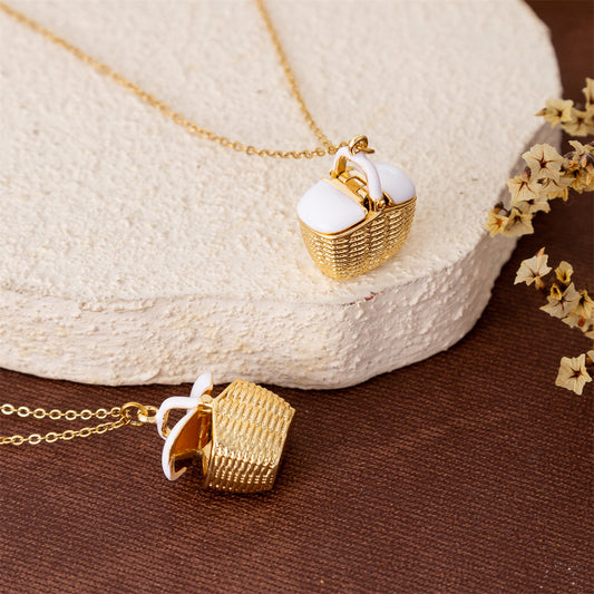 Make it a Date Picnic Basket Necklace