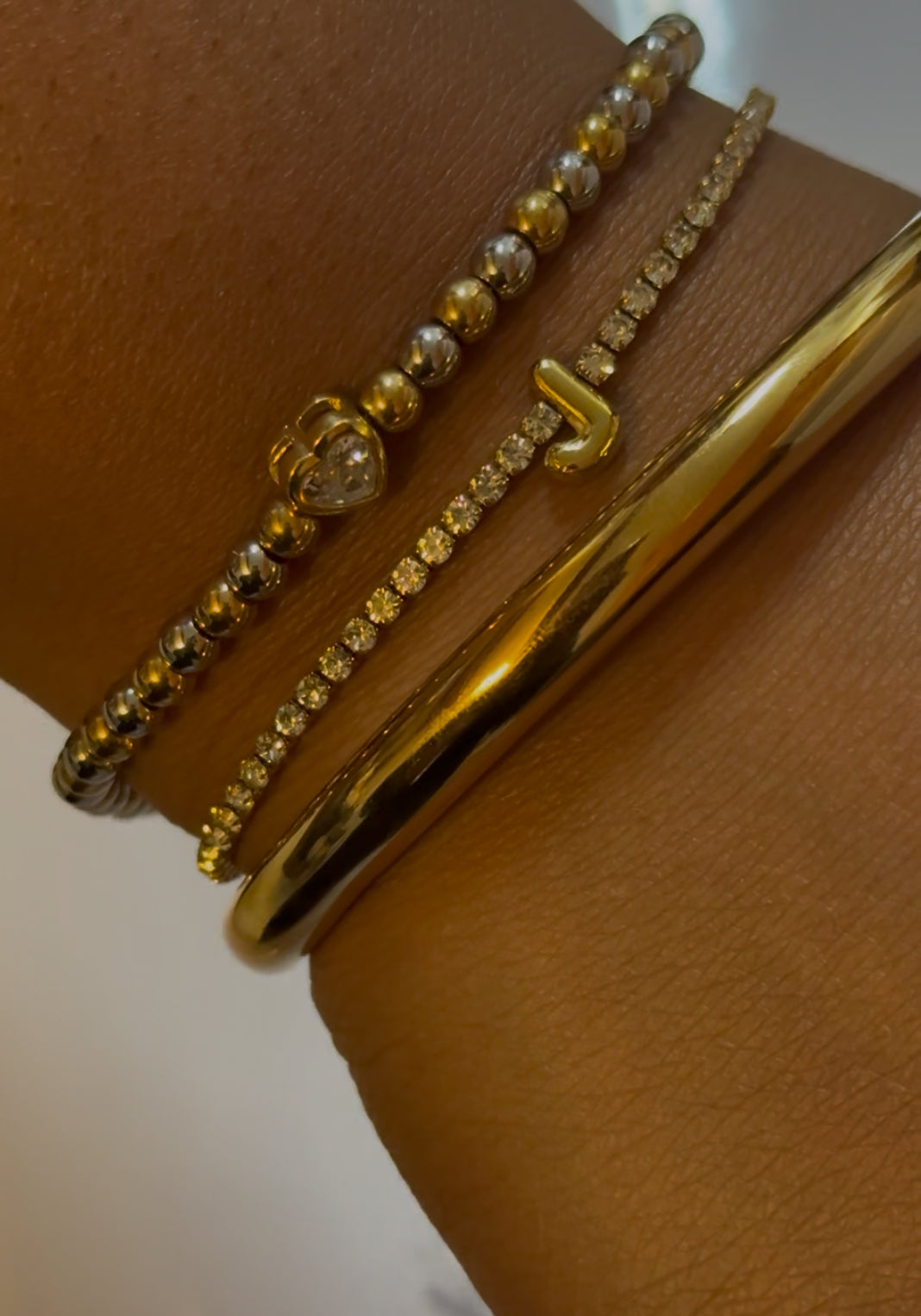 "Name It Diamonds" Adjustable Bubble Initial Tennis Bracelet