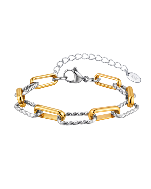 Gigi Mixed Metal paper clip everyday charm bracelet